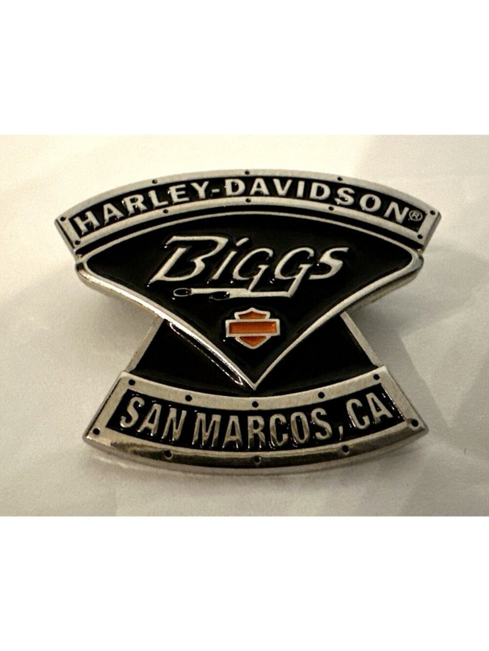 BIGGS Harley-Davidson Motorcycles PIN San Marcos CA. Jacket Vest Lapel Hat RARE